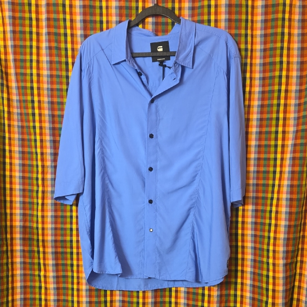 GStar Raw Military Button Down Sz L Wedgewood Blue